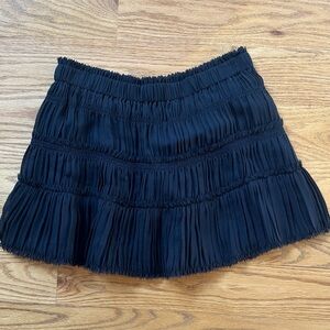 Theory Elegant Black Pleated Mini Skirt